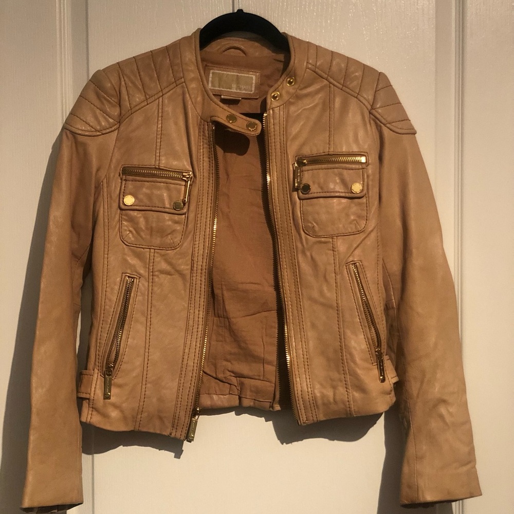 Michael Kors Tan Leather Jacket